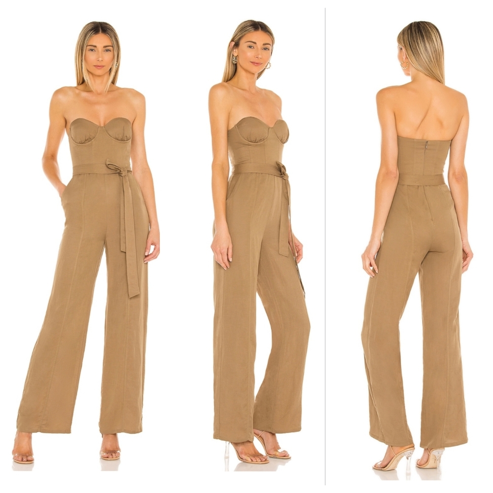 LOVERS + FRIENDS x REVOLVE Steph Tan Bustier Strapless Belted Waist Tie Jumpsuit